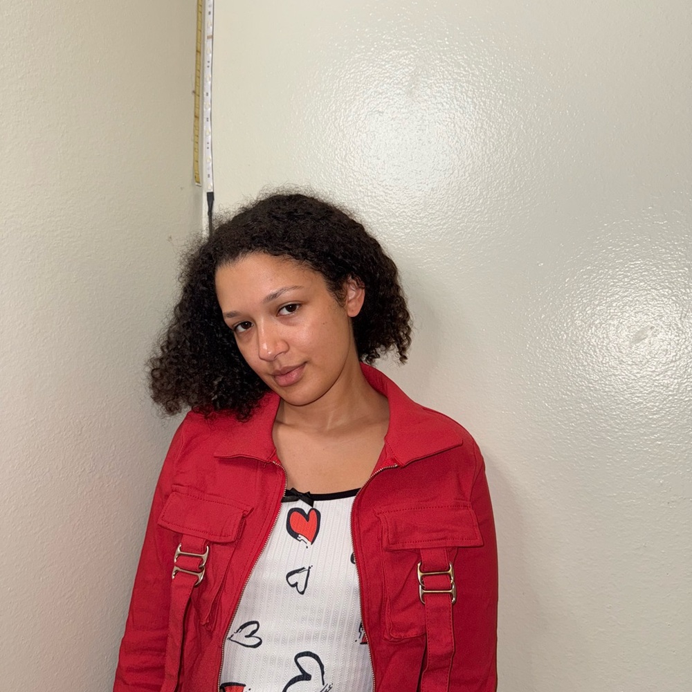 Rainbow Red Utility Jacket for Women